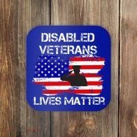 Disabled Veteran Lives Matter American Us Flag Military Coaster thumb 0