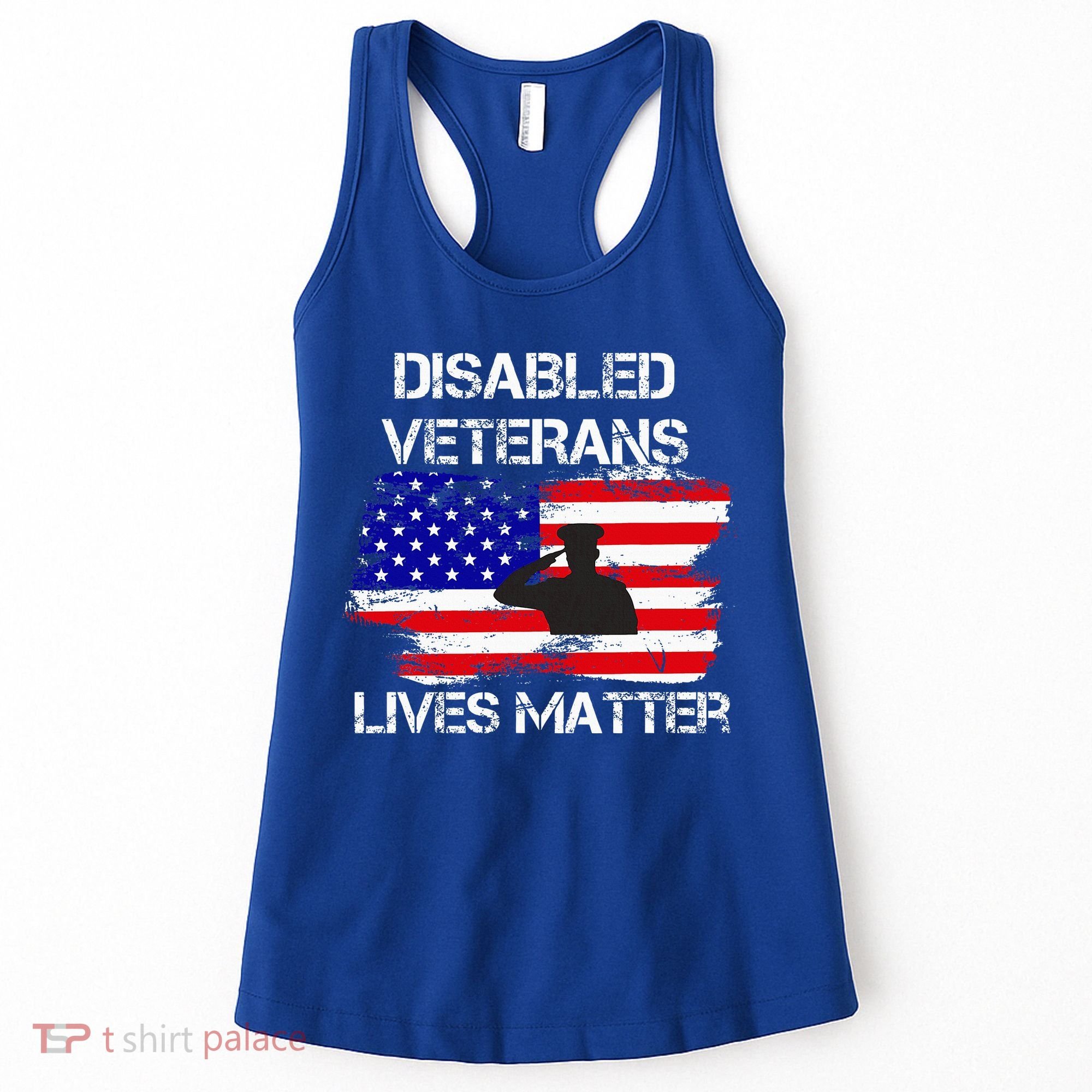 Disabled Veteran Lives Matter American Us Flag Military Women's Tank Top