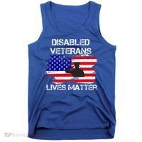 Disabled Veteran Lives Matter American Us Flag Military Tank Top thumb 0
