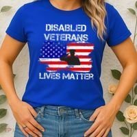 Disabled Veteran Lives Matter American Us Flag Military Women's T-Shirt thumb 2