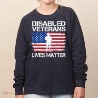 Disabled Veteran Lives Matter Flag American Us Vet Military Women's Sweatshirt thumb 0