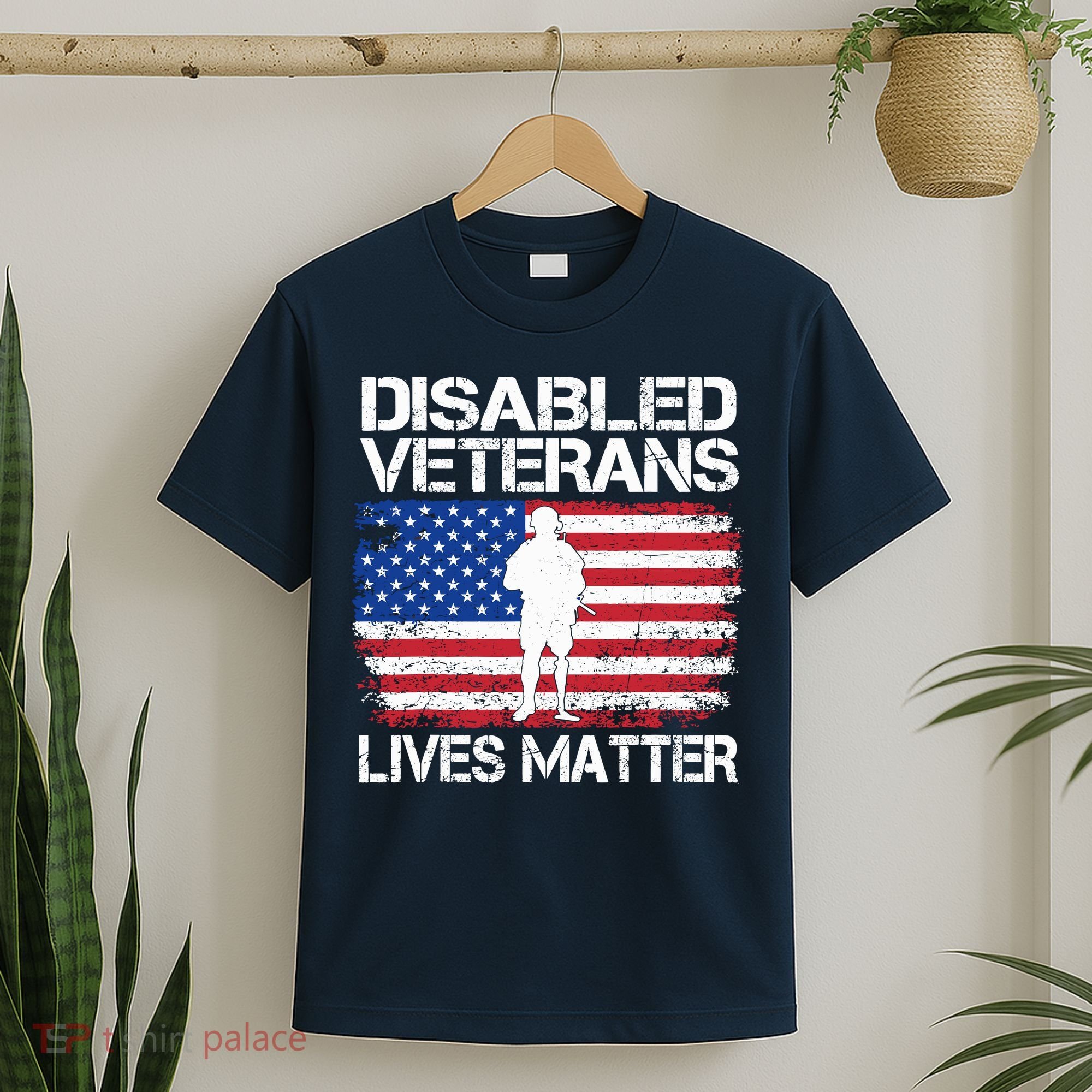 Disabled Veteran Lives Matter Flag American Us Vet Military T-Shirt