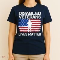 Disabled Veteran Lives Matter Flag American Us Vet Military T-Shirt thumb 4