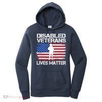 Disabled Veteran Lives Matter Flag American Us Vet Military Women's Hoodie thumb 0