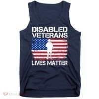 Disabled Veteran Lives Matter Flag American Us Vet Military Tank Top thumb 0