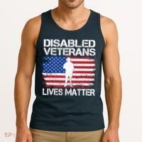 Disabled Veteran Lives Matter Flag American Us Vet Military Tank Top thumb 3