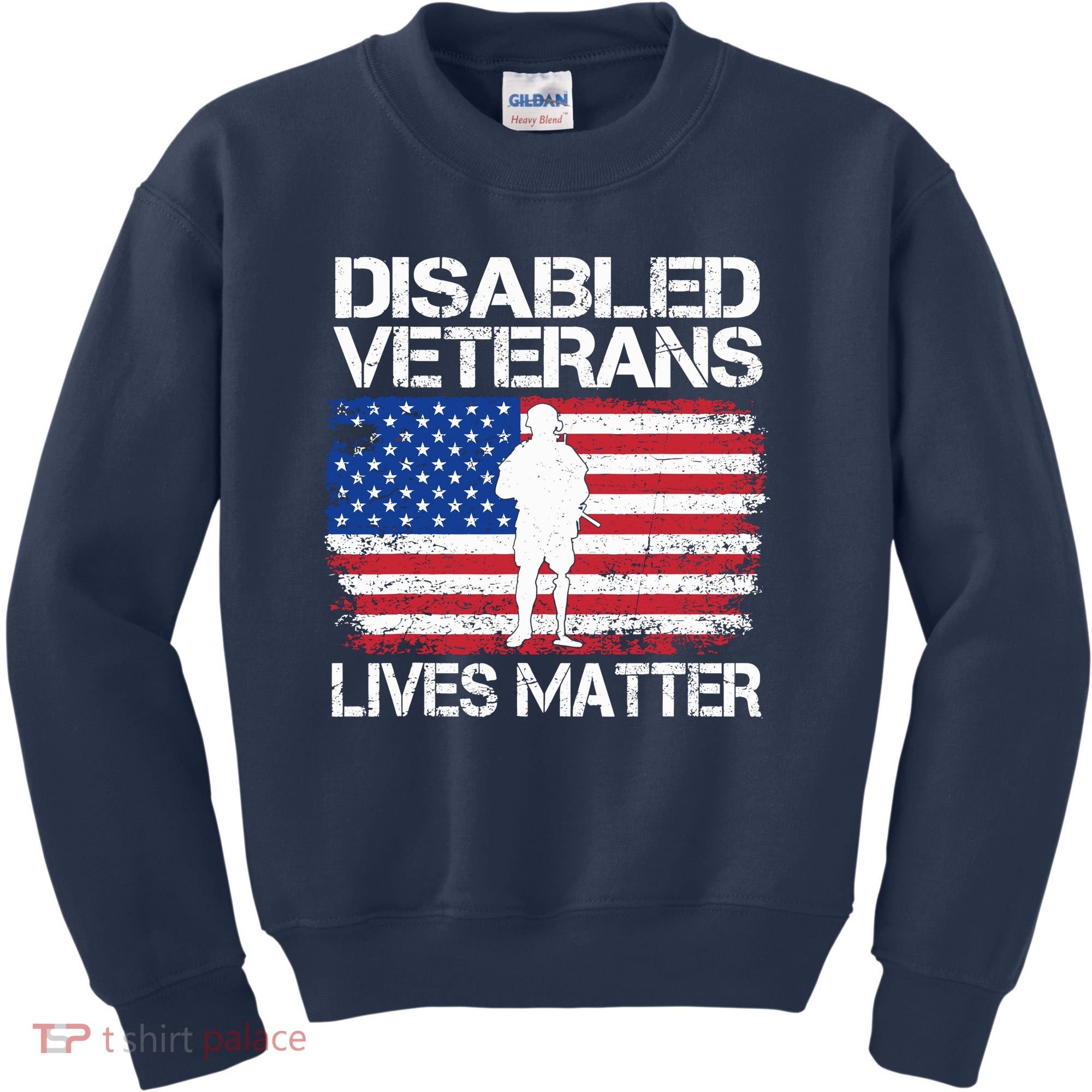 Disabled Veteran Lives Matter Flag American Us Vet Military Kids Sweatshirt