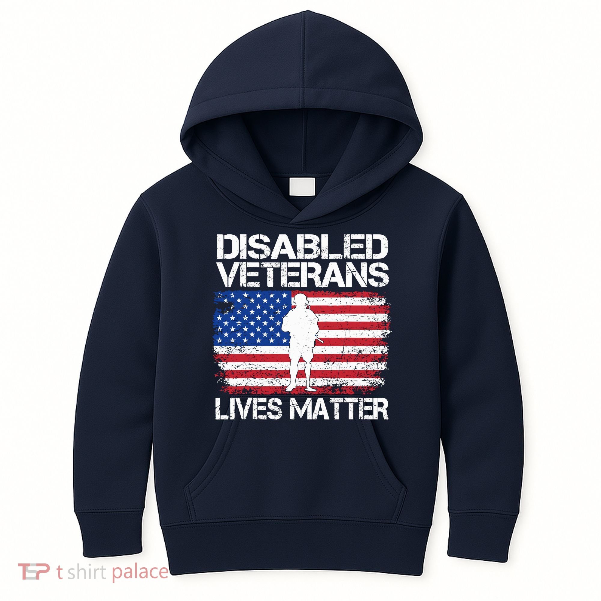 Disabled Veteran Lives Matter Flag American Us Vet Military Kids Hoodie