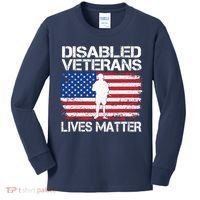 Disabled Veteran Lives Matter Flag American Us Vet Military Kids Long Sleeve Shirt thumb 0