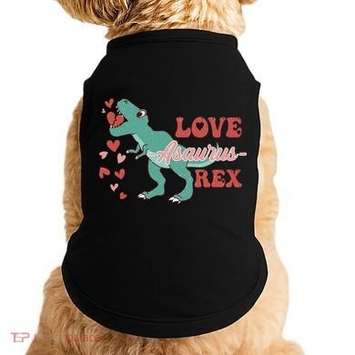 Dinosaur Valentine Love Asaurus Rex Gift For boy Valentine Day Doggie Tank