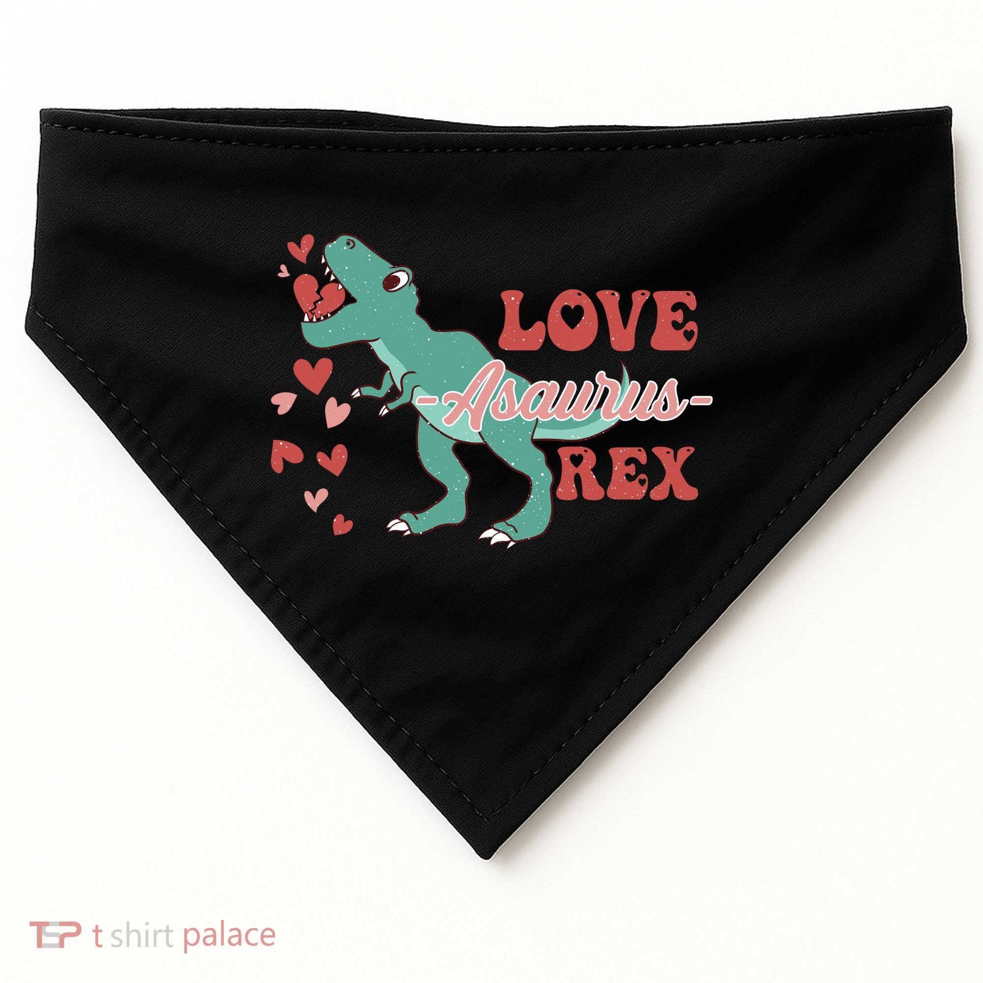 Dinosaur Valentine Love Asaurus Rex Gift For boy Valentine Day USA-Made Doggie Bandana
