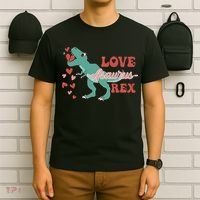 Dinosaur Valentine Love Asaurus Rex Gift For boy Valentine Day T-Shirt thumb 6