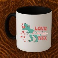 Dinosaur Valentine Love Asaurus Rex Gift For boy Valentine Day Coffee Mug thumb 2