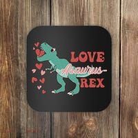 Dinosaur Valentine Love Asaurus Rex Gift For boy Valentine Day Coaster thumb 0