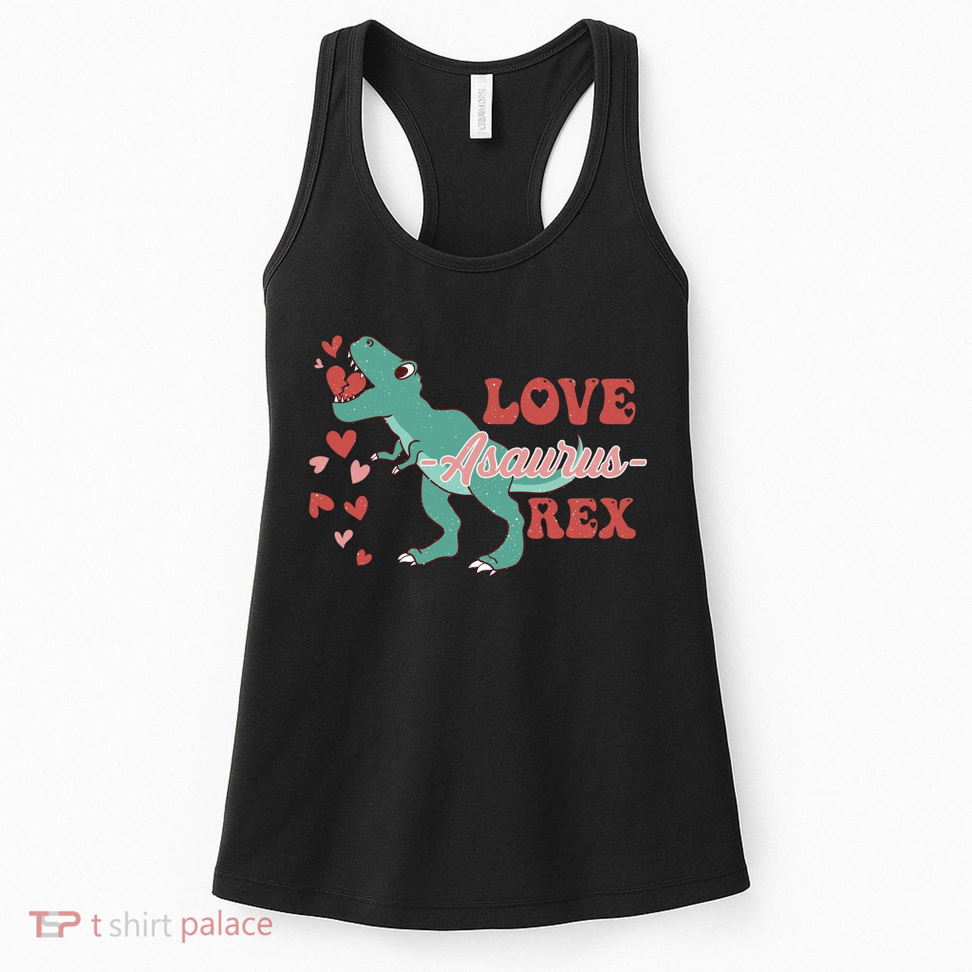 Dinosaur Valentine Love Asaurus Rex Gift For boy Valentine Day Women's Tank Top