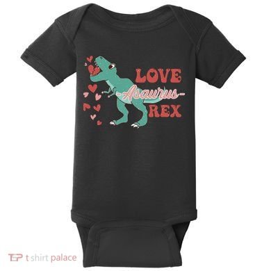 Dinosaur Valentine Love Asaurus Rex Gift For boy Valentine Day Baby Bodysuit