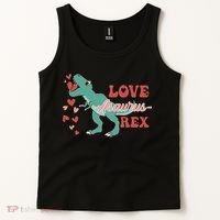Dinosaur Valentine Love Asaurus Rex Gift For boy Valentine Day Tank Top thumb 2