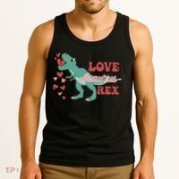 Dinosaur Valentine Love Asaurus Rex Gift For boy Valentine Day Tank Top thumb 3