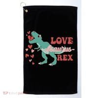 Dinosaur Valentine Love Asaurus Rex Gift For boy Valentine Day Golf Towel thumb 0