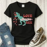 Dinosaur Valentine Love Asaurus Rex Gift For boy Valentine Day Women's T-Shirt thumb 3