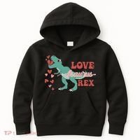 Dinosaur Valentine Love Asaurus Rex Gift For boy Valentine Day Kids Hoodie thumb 0