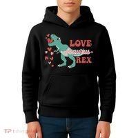 Dinosaur Valentine Love Asaurus Rex Gift For boy Valentine Day Kids Hoodie thumb 4