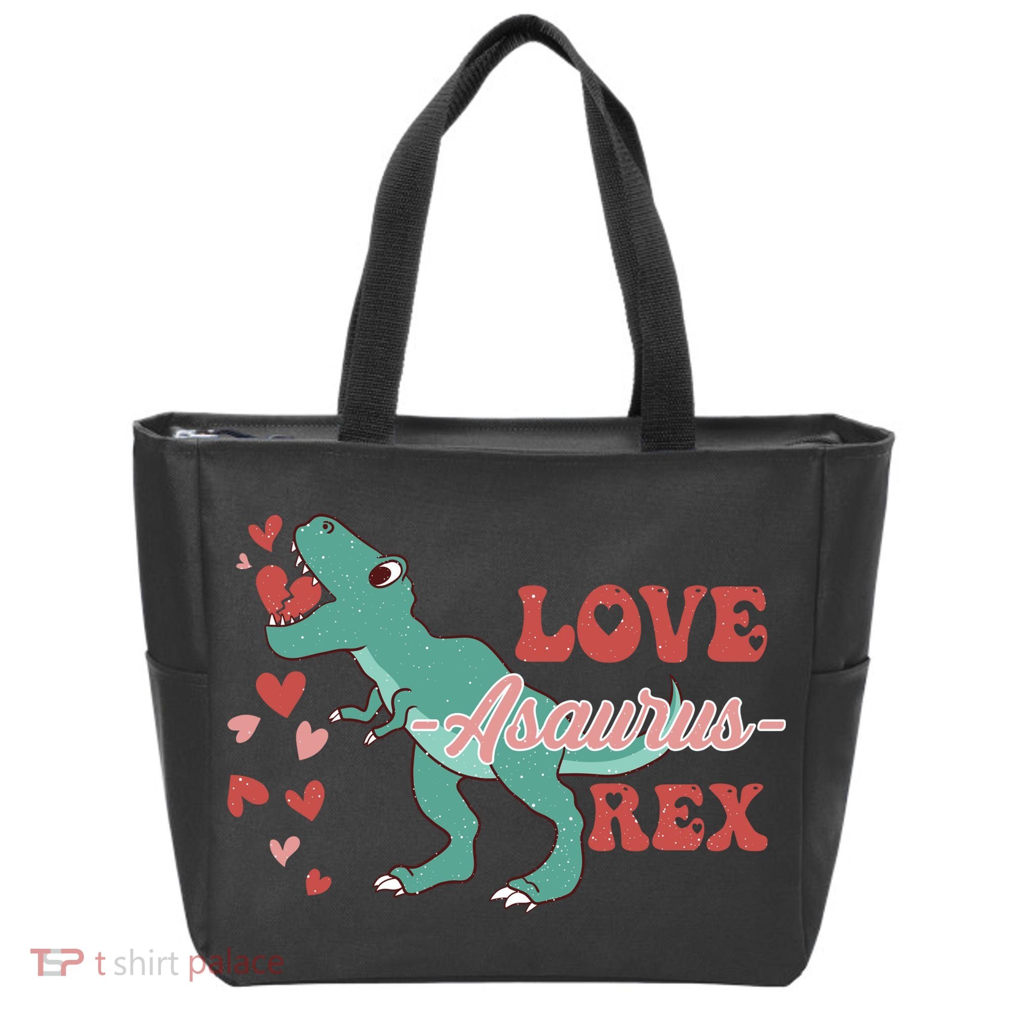 Dinosaur Valentine Love Asaurus Rex Gift For boy Valentine Day Tote Bag