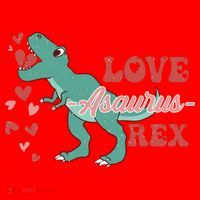 Dinosaur Valentine Love Asaurus Rex Gift For boy Valentine Day Santa Hat thumb 1