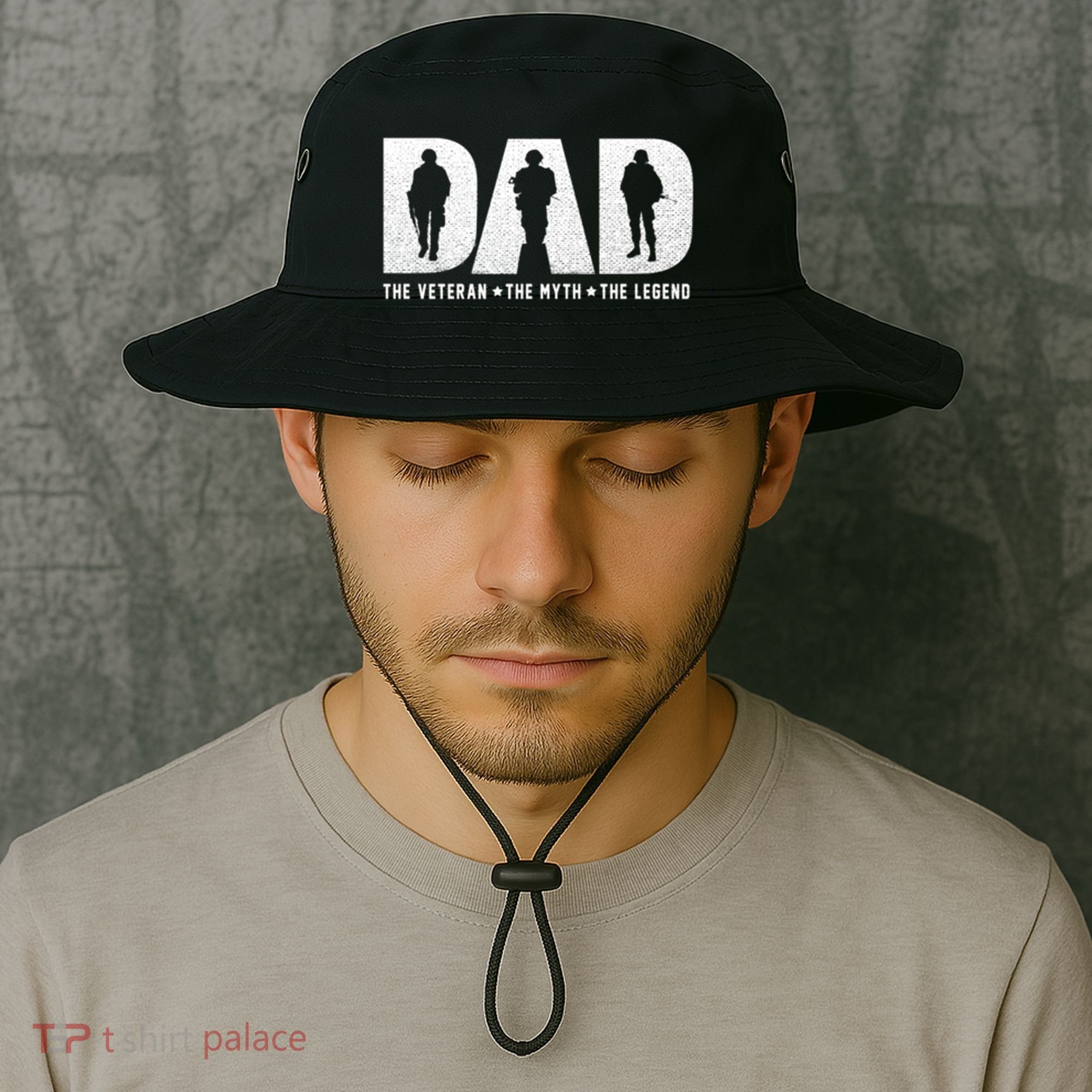 Dad Veteran Myth Legend Proud Veteran Dad Funny Gift Bucket Hat