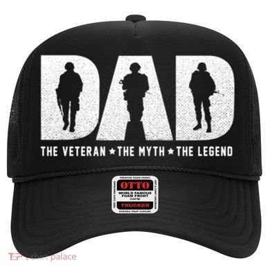 Dad Veteran Myth Legend Proud Veteran Dad Funny Gift Hat