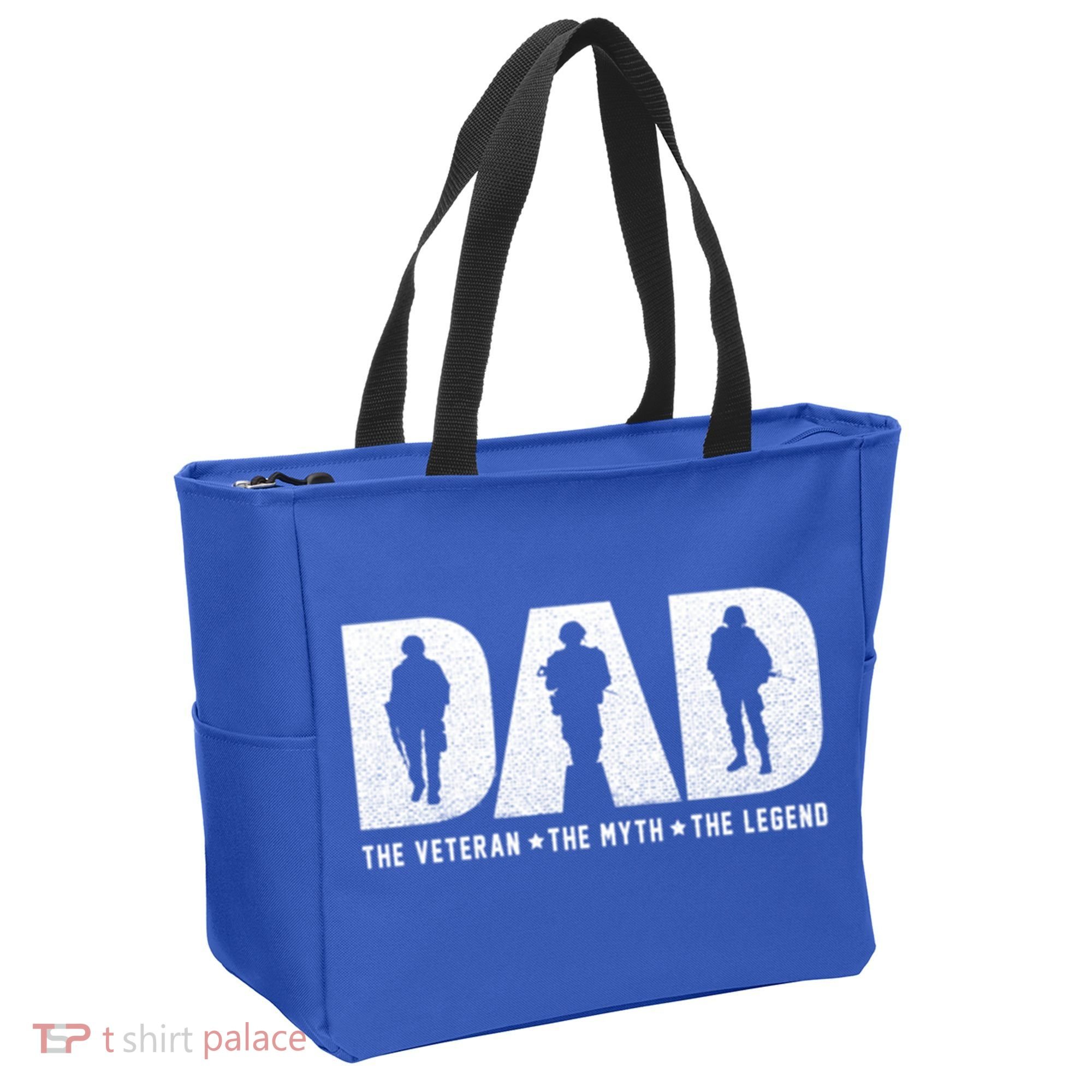 Dad Veteran Myth Legend Proud Veteran Dad Funny Gift Tote Bag