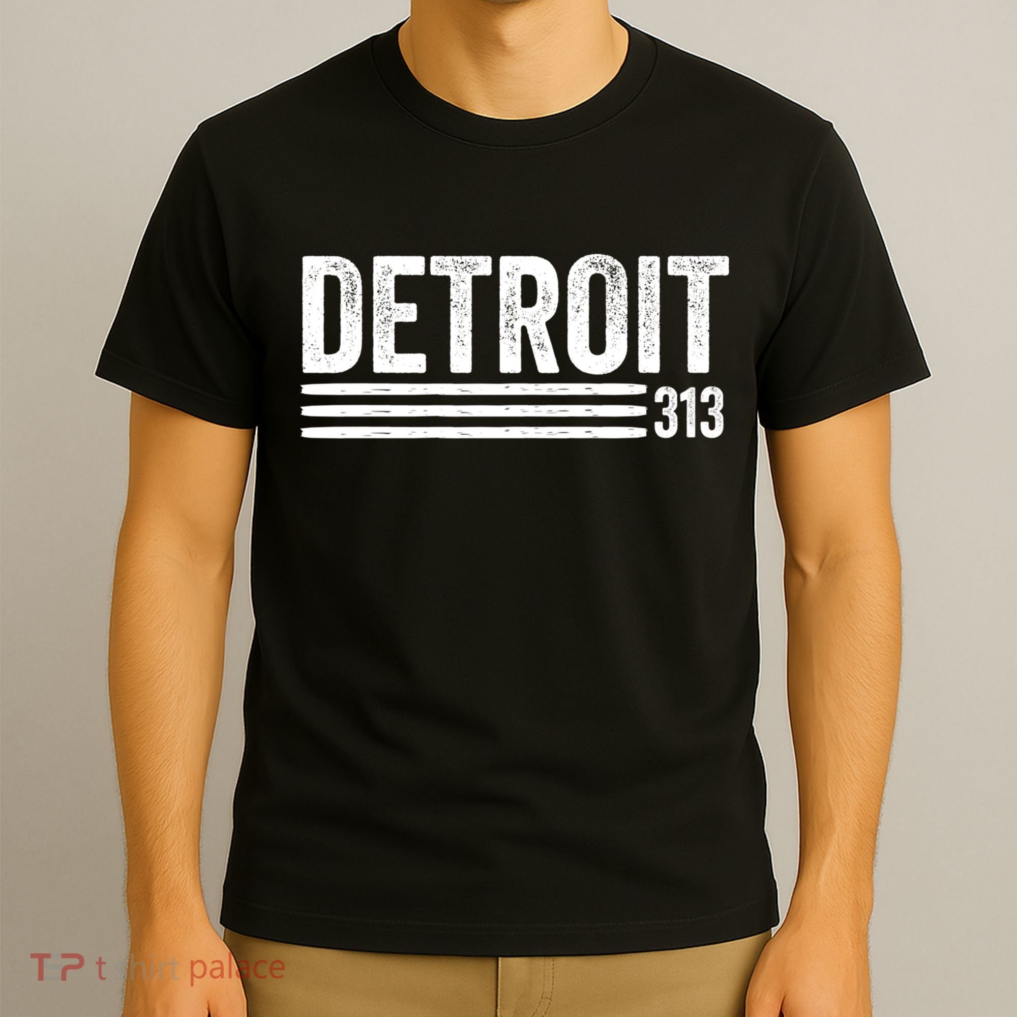 Detroit Vintage Men's Detroit 313 Apparel Gift T-Shirt