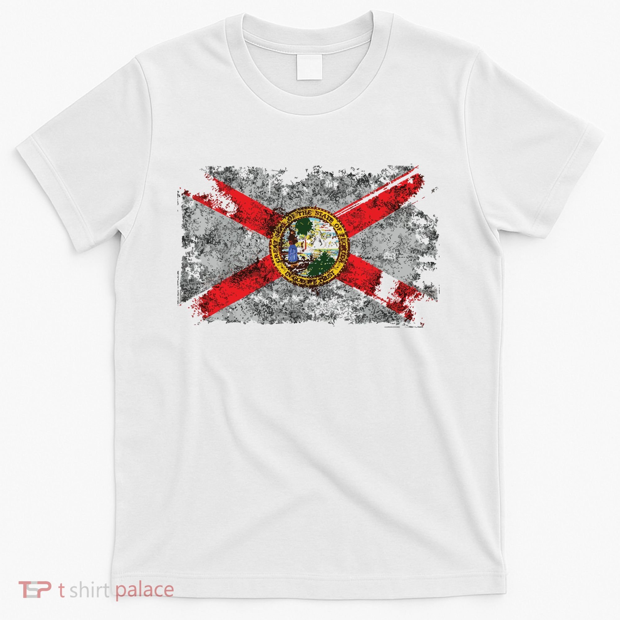 Distressed Vintage Retro Usa Patriotic Fl State Florida Flag T-Shirt