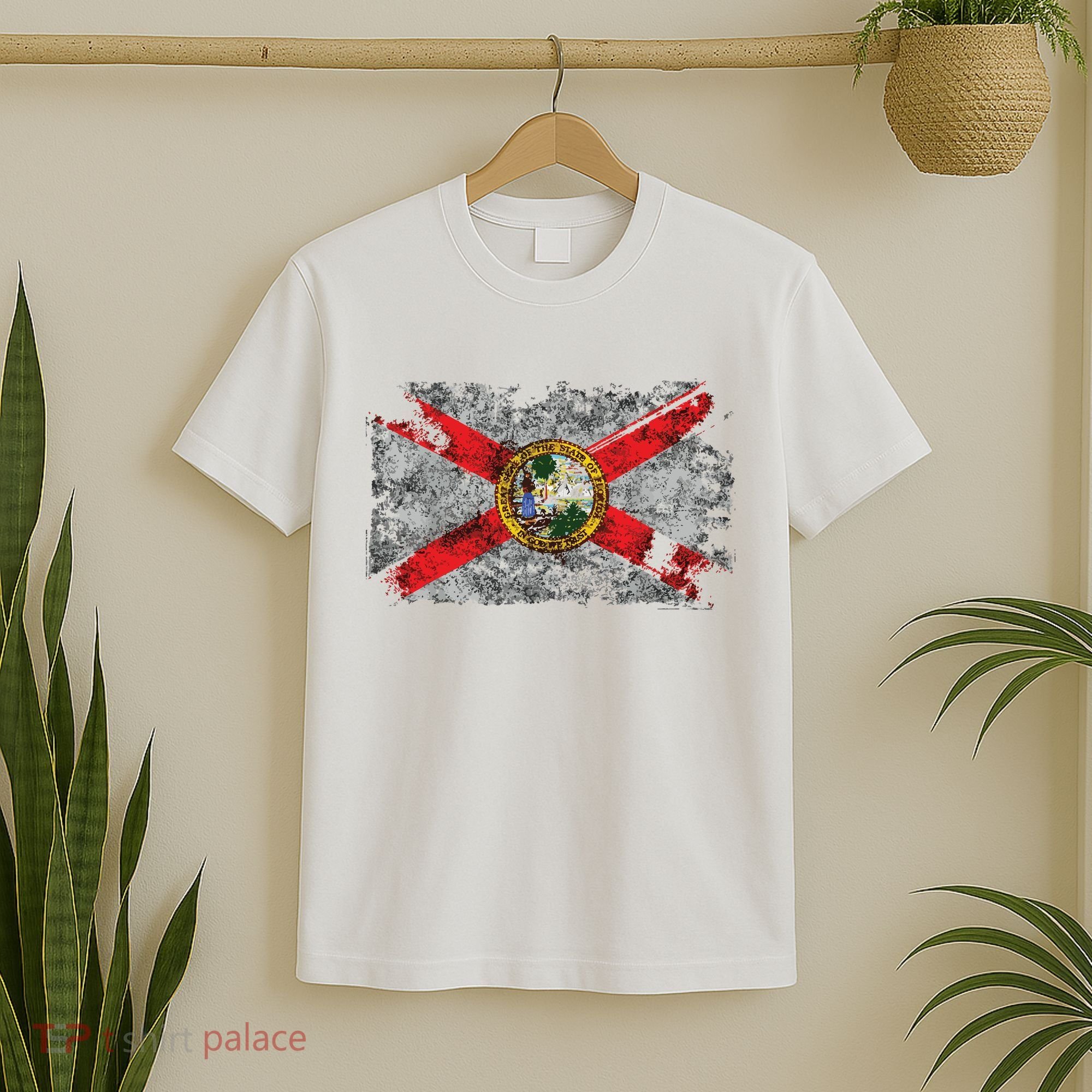 Distressed Vintage Retro Usa Patriotic Fl State Florida Flag T-Shirt