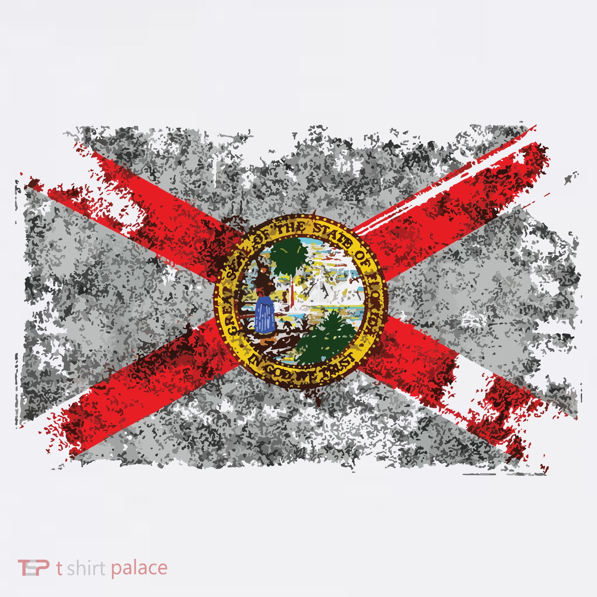 Distressed Vintage Retro Usa Patriotic Fl State Florida Flag T-Shirt