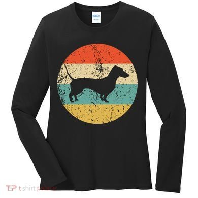 Dachshund Vintage Retro Dachshund Dog Women's Long Sleeve Shirt