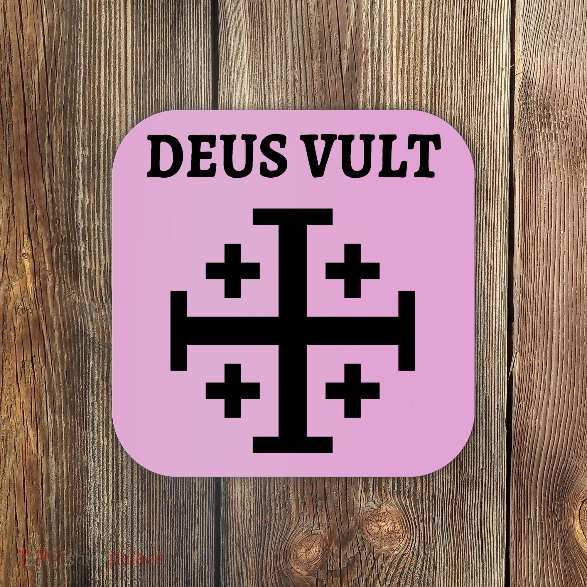 Deus Vult Roman Catholic Coaster
