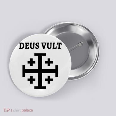 Deus Vult Roman Catholic Button