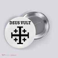 Deus Vult Roman Catholic Button thumb 0