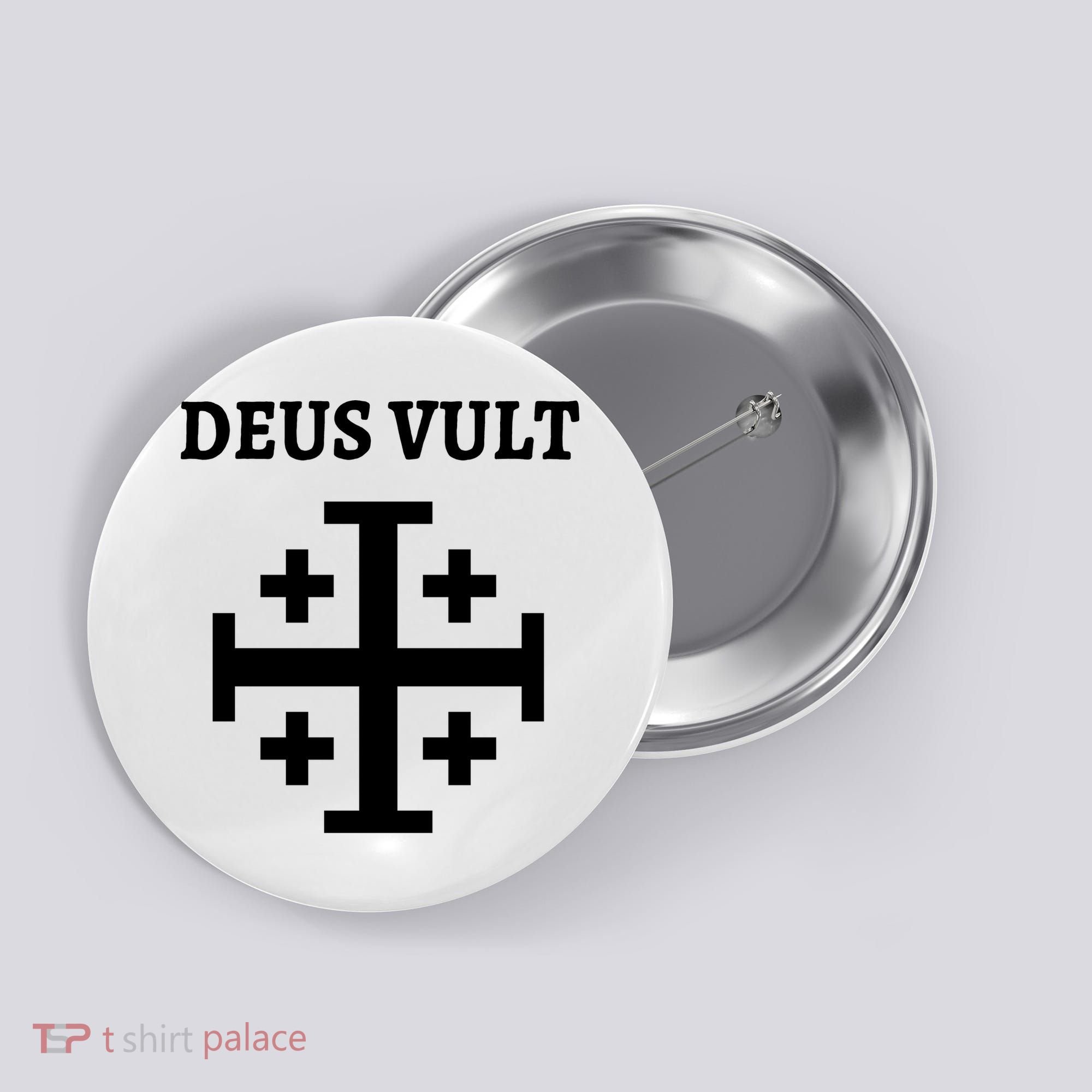 Deus Vult Roman Catholic Button