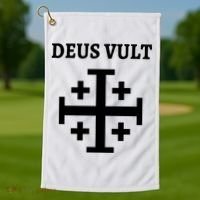 Deus Vult Roman Catholic Golf Towel thumb 1