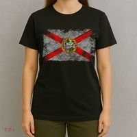 Distressed Vintage Retro Usa Patriotic Fl State Florida Flag T-Shirt thumb 4