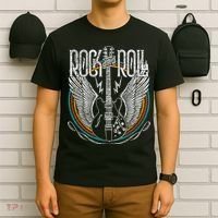 Distressed Vintage Retro 80s Rock & Roll Music Guitar Wings T-Shirt thumb 6