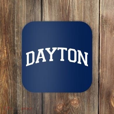 Dayton Varsity Style Logo Coaster