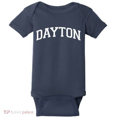 Dayton Varsity Style Logo Baby Bodysuit