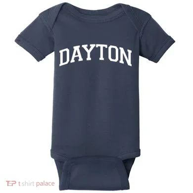 Dayton Varsity Style Logo Baby Bodysuit