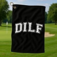 Dilf Varsity Style Dad Older More Mature Golf Towel thumb 1