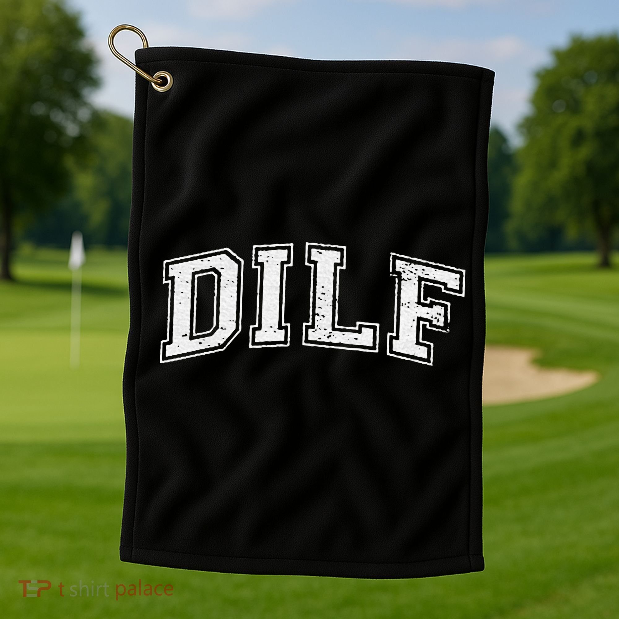 Dilf Varsity Style Dad Older More Mature Golf Towel