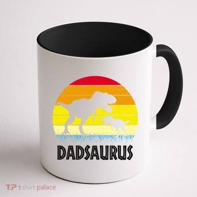 Dadsaurus Vintage Sunset Coffee Mug back
