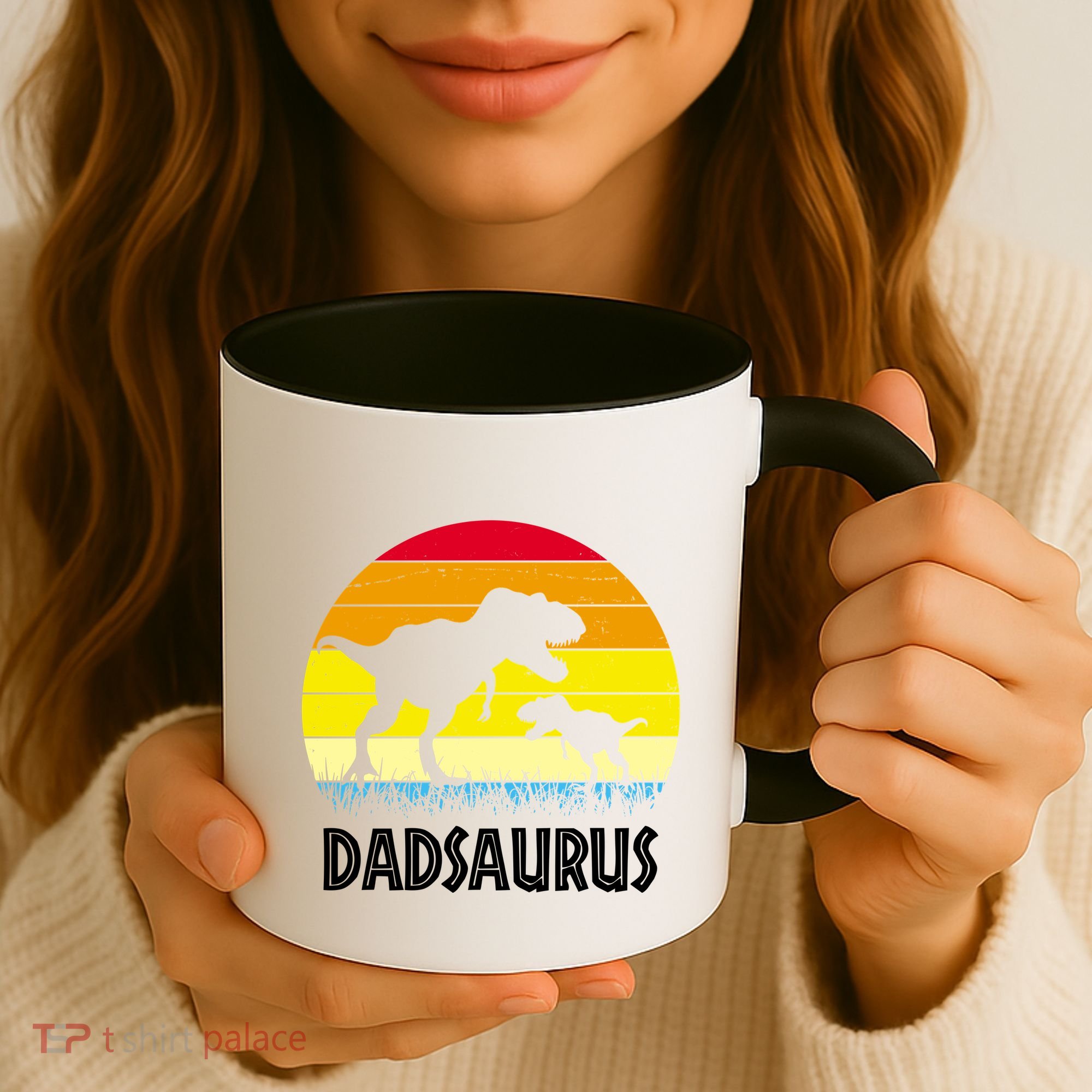 Dadsaurus Vintage Sunset Coffee Mug